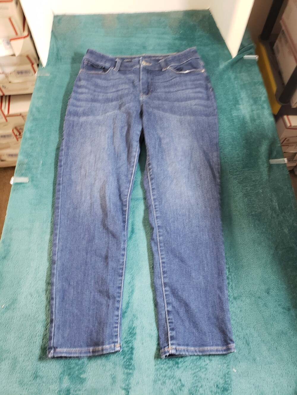 Chicos Jeans Size 1.5 US Size 10 Womens Blue Mid Rise Slim Girlfriend Ankle